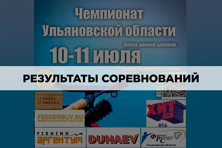 Результат Чемпионата Ульяновской области по ловле донной удочкой 10-11 июля 2021 года