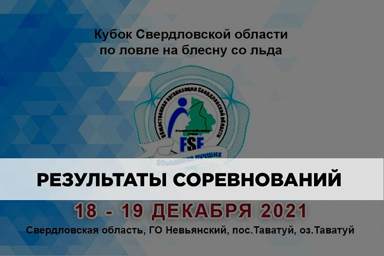 Результаты Кубка Свердловской области по ловле на блесну со льда 18-19 декабря 2021 года