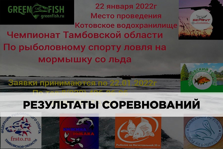 Результаты чемпионата Тамбовской области по ловле на мормышку со льда 22 января 2022 года