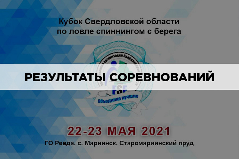 Результаты Кубка Свердловской области по ловле спиннингом с берега 22 – 23 мая 2021 года 