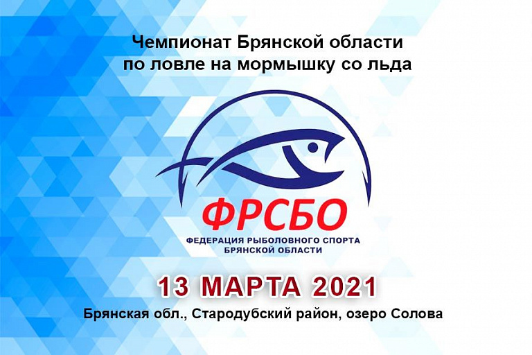 Чемпионат Брянской области по ловле на мормышку со льда состоится 13 марта 2021 года
