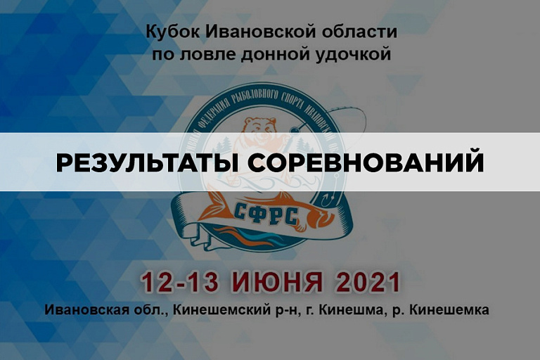 Результаты Кубка Ивановской области по ловле донной удочкой 12-13 июня 2021 года