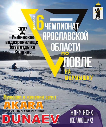 Чемпионат Ярославской области по ловле на мормышку со льда (мужской и женский зачет) состоится 6 февраля 2021 года