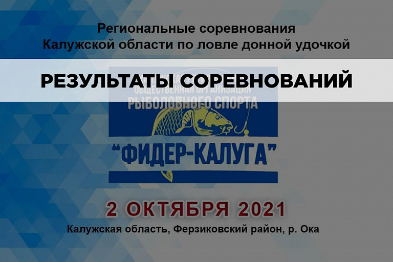 Результаты Открытых региональных соревнований Калужской области по ловле донной удочкой 2 октября 2021 года  