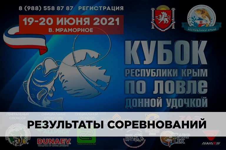 Результаты Кубка Республики Крым по ловле донной удочкой 19-20 июня 2021 года